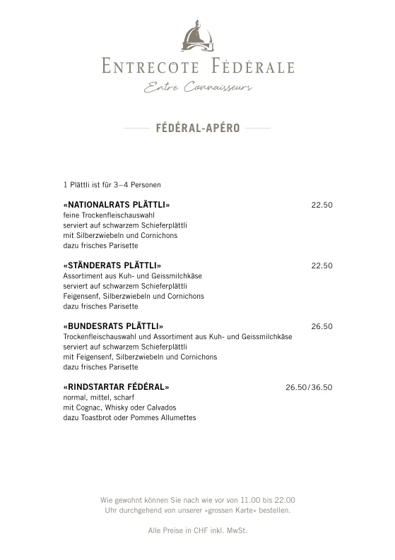 Entrecôte Fédérale